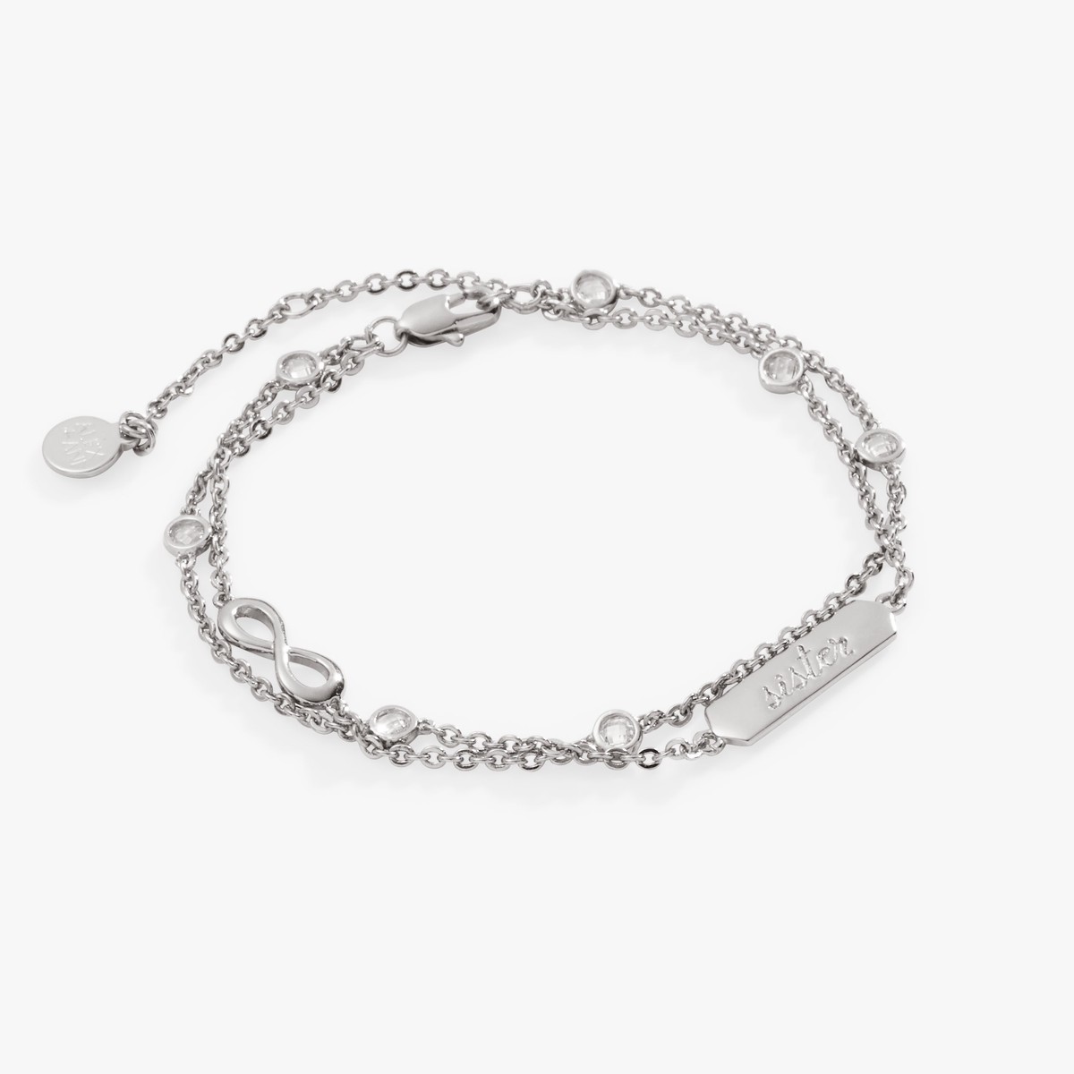 Sister Infinity Chain Double Strand Bracelet