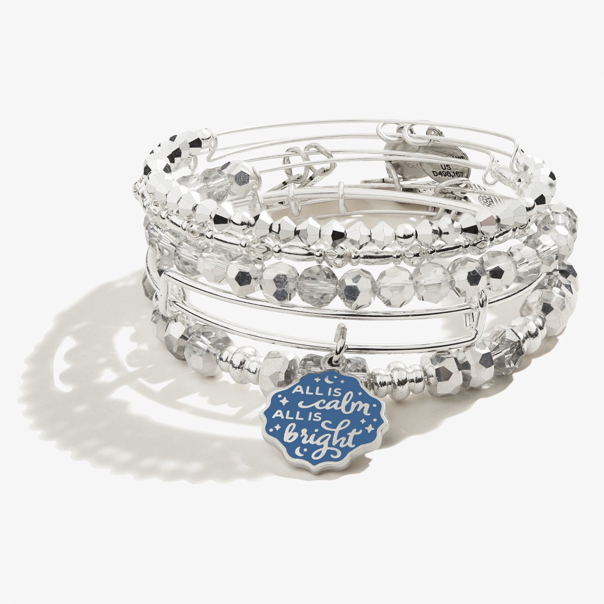 'All is Calm All is Bright' Charm Bangle, Set of 5