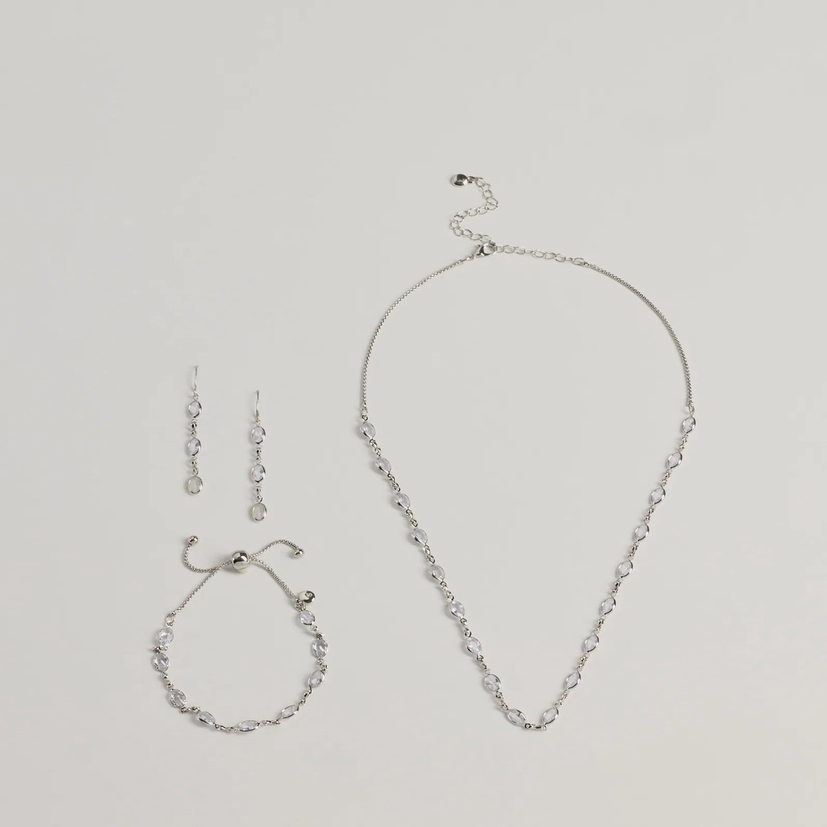 Bloom In Sparkles Necklace, Earrings, And Bracelet Set