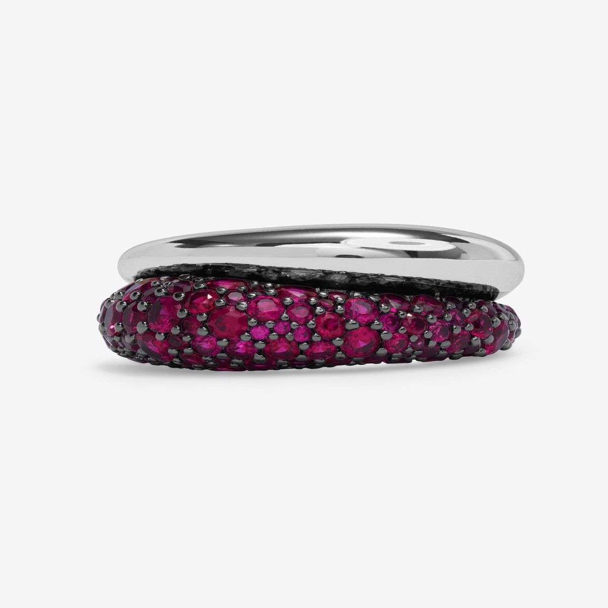 Norah Pav Double Ring - Silver|Ruby