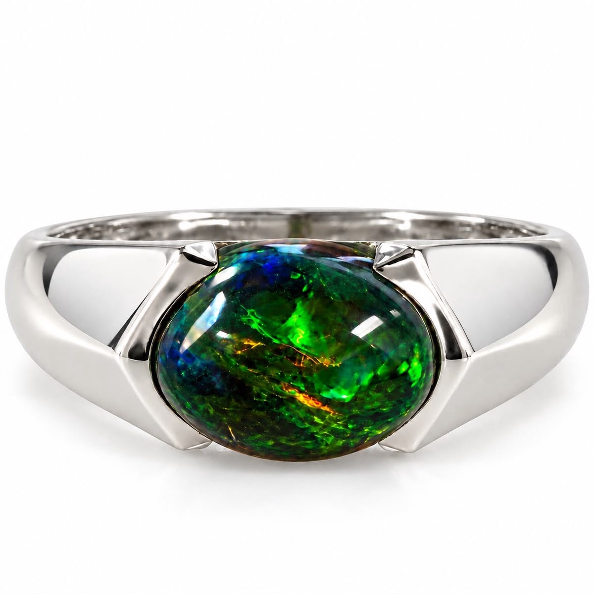 .925 Silver Black Opal Ring 71889
