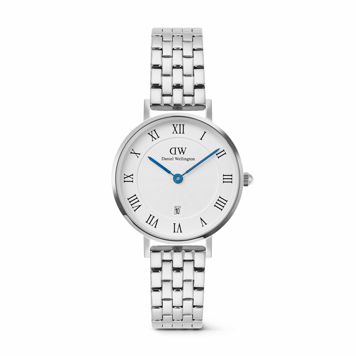 Petite Roman Numerals Date 5-link  Silver