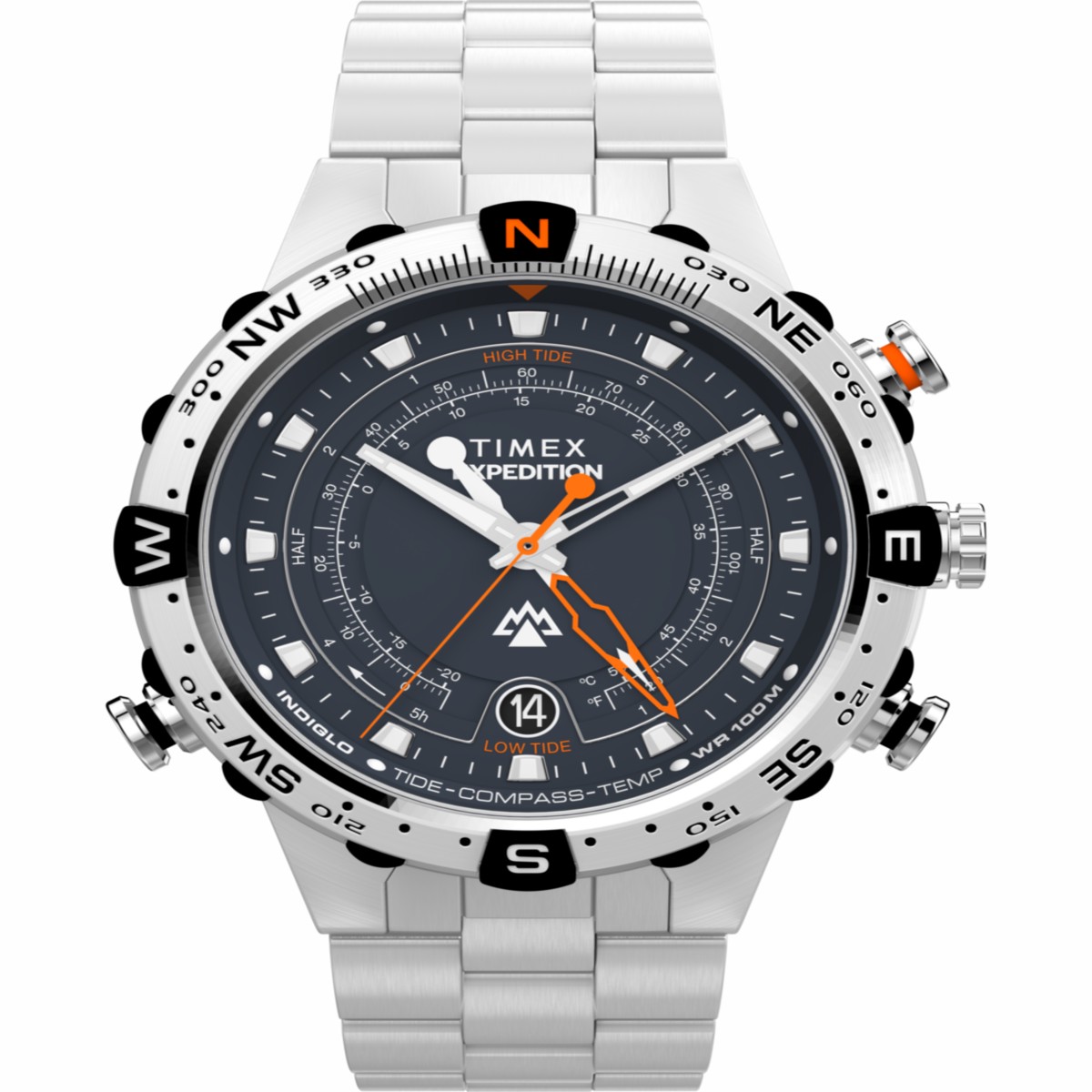 Expedition Tide-Temp-Compass 45mm Stainless Steel Bracelet Watch